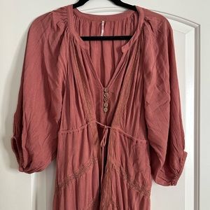 Plenty of Love Maxi Free People in Rose Smoke XS